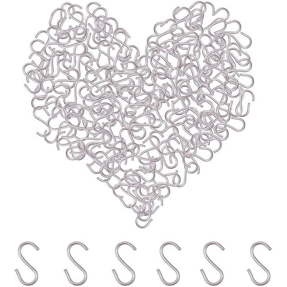 1 Box 304 Stainless Steel S Hook Findings Stainless Steel Color 14x5x1mm 150pcs/set