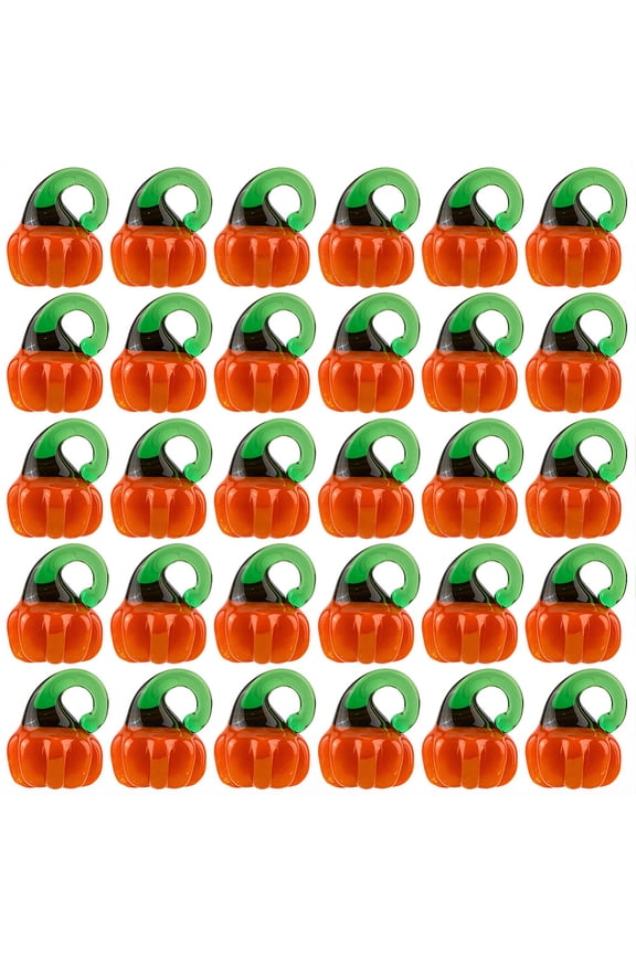 1 Box 30PCS Pumpkin Glass Beads with Holes Handmade Autumn Fall Theme Lampwork Charms Dark Orange Loose Spacer Bead Bulk