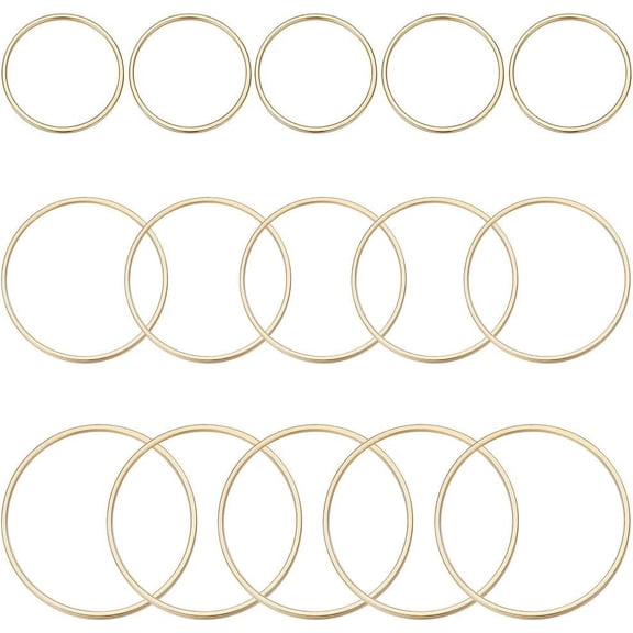 1 Box 30Pcs 20/28/33mm Linking Ring 24K Gold Plated Round Hollow Circle Bezel Frame Connectors Close Jump Ring Charms for Bracelet Necklace Jewelry Making