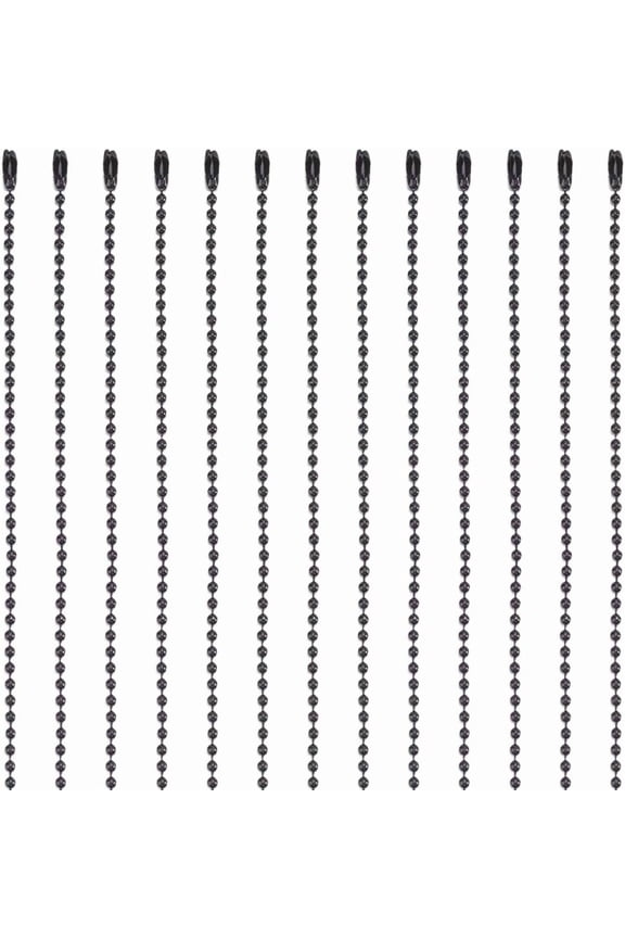 1 Box 30Pcs 24 Inch Ball Chain Necklace Bulk Ball Bead Necklace Chains Long Adjustable Iron with Connector Clasp for Jewelry Making Blank Tag Pendant Ornaments Supplies DIY Crafts Black
