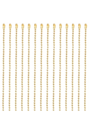 1 Box 30Pcs 24 Inch Ball Chain Necklace Bulk Gold Ball Bead Necklace Chains Metal Adjustable Iron Ball Beads Chain with Connector Clasp DIY