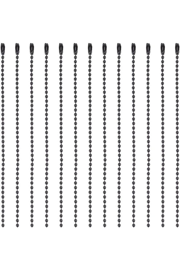 1 Box 30Pcs 24 Inch Black Ball Chain Necklace Bulk Ball Bead Necklace Chains Long Adjustable Iron with Connector Clasp for Jewelry Making Blank Tag Pendant Ornaments Supplies DIY Crafts