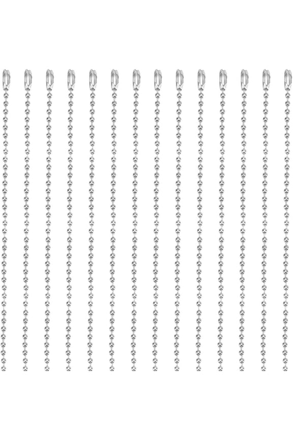 1 Box 30Pcs 24 Inch Silver Ball Chain Necklace Bulk Ball Bead Necklace Chains Metal Adjustable Ball Beads Chain with Connector Clasp for Jewelry Making Chains Supplies DIY Necklace Crafts 1set