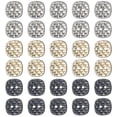 thumbnail image 1 of 1 Box 30Pcs 3 Colors Metal 2 Hole Button Small Square 0.4 Inch Alloy Replacement Button, 1 of 7