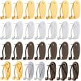 thumbnail image 1 of 1 Box 30Pcs Earring Post Clips Fingernail Earring Posts Bulk French Gold Silver Brass Stud Earring Blank with Flat Pad Post Findings for Jewelry Making Supplies DIY Diamond Resin Earrings for diy, 1 of 9
