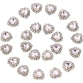 thumbnail image 1 of 1 Box 30Pcs Heart Sewing Gems Sew On Rhinestone Light Rose Heart Inlay Light Gold Claw Flatback Gemstones with 4 Holes Glass Rhinestone for DIY, 1 of 4