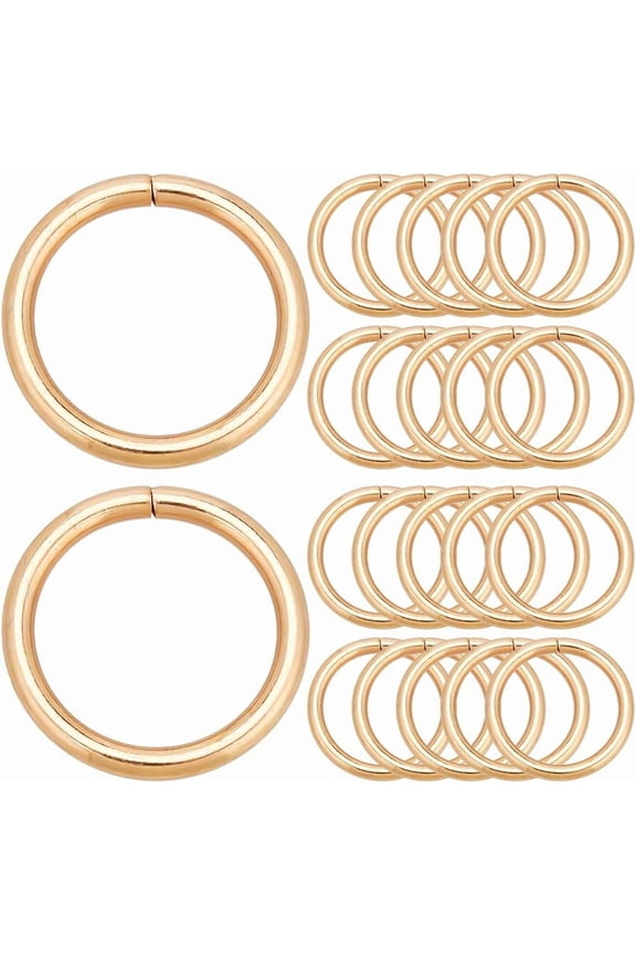 1 Box 30Pcs Heavy Duty Gold O Ring Keychain Multi Purpose 25mm O Ring Buckle Metal Round Iron Spring Key Rings for DIY Hardware Bags Dog Leashes Macrame Camping Craft Projects DIY Keychains Belts