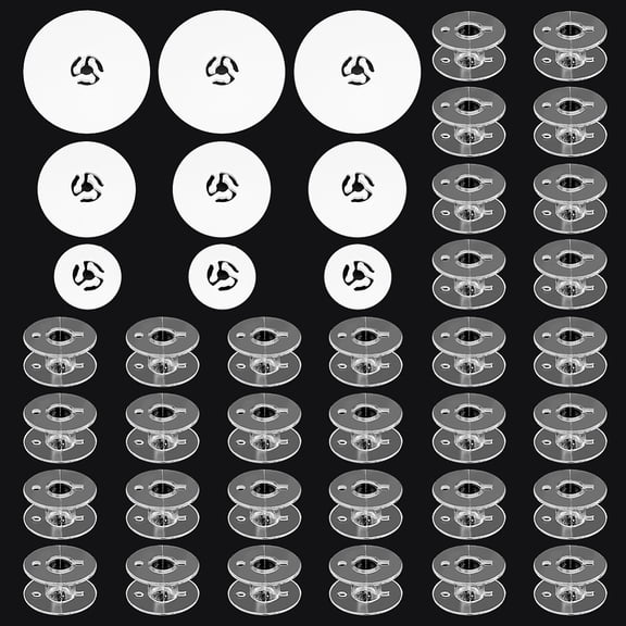 1 Box 30Pcs Plastic Sew Embroidery Bobbin Sewing Machine Bobbins 3 Sets Sewing Machine Bobbin Cap White 20.5~44x5~11.5mm for DIY