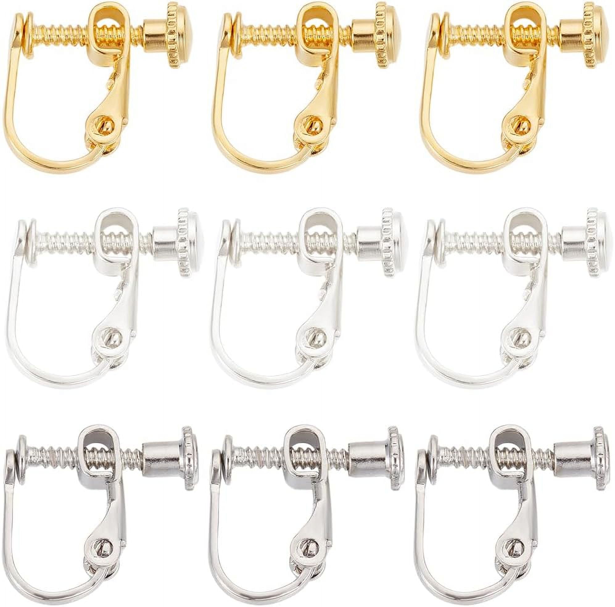 Box 30Pcs Screw Earring Clips Earrings Converter Brass Clip on
