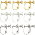 thumbnail image 1 of 1 Box 30Pcs Screw Earring Clips Earrings Converter Brass Clip on Earring Backs Components Non Pierced Ears Gold Silver Clip Earring Findings for Jewelry Making Supplies DIY Crafts Women, 1 of 6