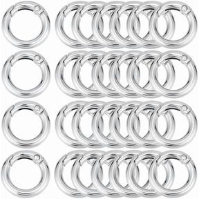 1 Box 30Pcs Silver Spring O Rings Round Carabiner Clip Circle Zinc Alloy Small Smooth Open 20mm Inside Diameter Gate Rings