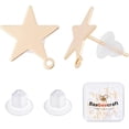 thumbnail image 1 of 1 Box 30Pcs Star Earring Post Stud with Loop 18K Gold Plated Earring Findings with 50Pcs Clear Earring Backs for Jewelry Making, 1 of 7