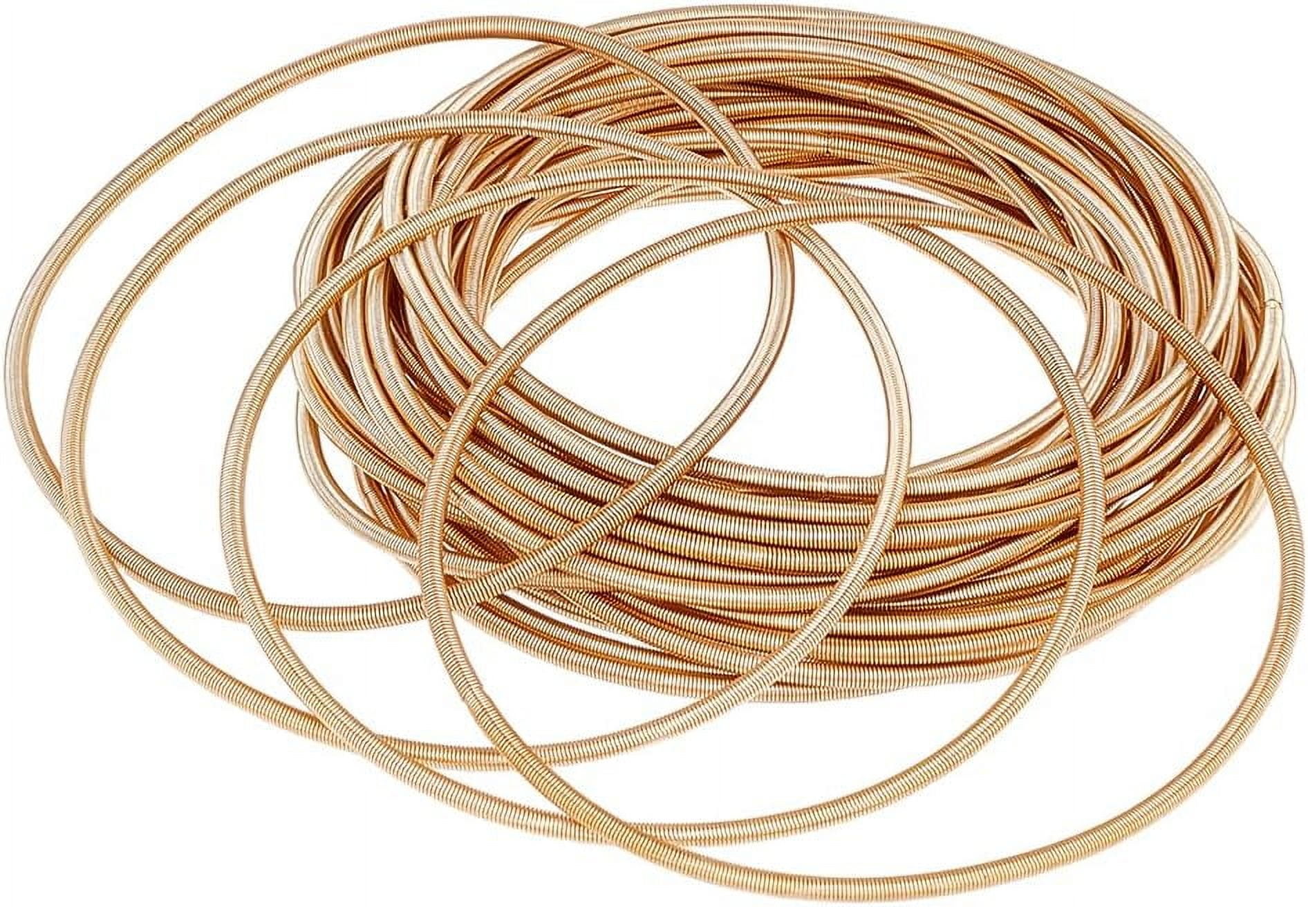 1 Box 30Pcs Steel Wire String Bracelets Bulk 12 Gauge Golden Metal ...