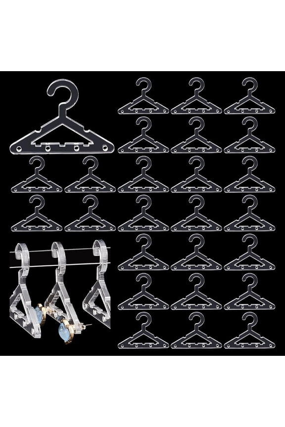 1 Box 30Pcs Transparent Acrylic Earring Display Accessories for Earring Organizer Holder Clothes Hanger shape Clear 3.95x5.5x0.3cm Hole: 2mm