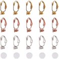 thumbnail image 1 of 1 Box 30pcs 3 Colors Brass Clip-on Earring Converter with 30pcs Silicone Earring Pads Earring Components Non-Pierced Ear Hoops for Earring Jewelry Making Findings, 1 of 8