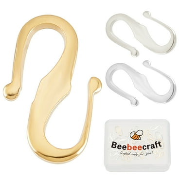 1 Box 30pcs Real 24K Gold Plated Brass S Hook Clasps 925 Sterling Silver Plated Mini S-Shaped Hook Connectors Wire Hanger Jewelry Findings for DIY Jewelry Necklace Bracelet Making