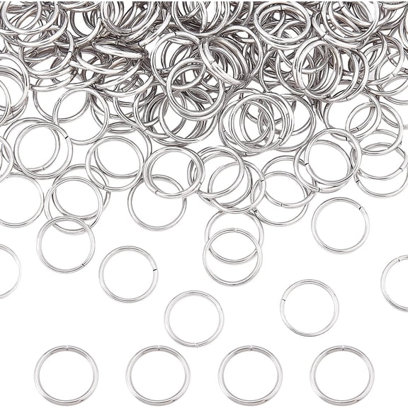 1 Box 310Pcs Stainless Steel Jump Rings 10mm Open Jump Ring Connectors Chainmail Jump Rings Bulk for Jewelry Making Keychain Bracelet Necklace Earrings Split Rings Charm DIY Supplies grey