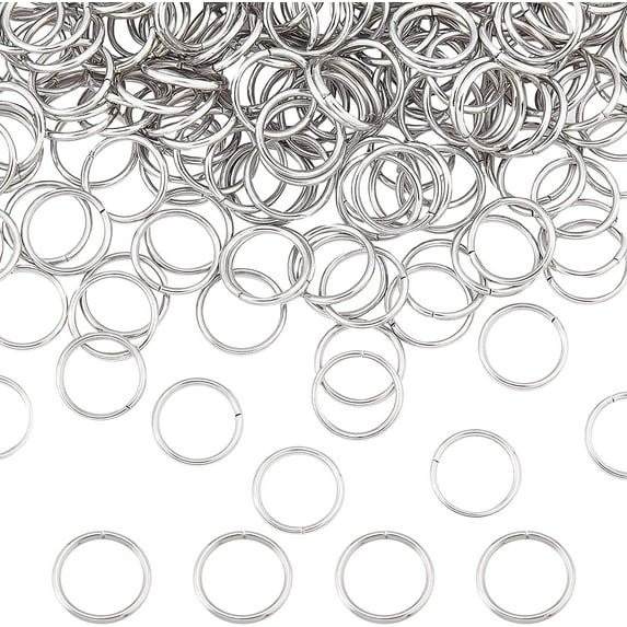 1 Box 310Pcs Stainless Steel Jump Rings 10mm Open Jump Ring Connectors Chainmail Jump Rings Bulk for Jewelry Making Keychain Bracelet Necklace Earrings Split Rings Charm DIY Supplies grey