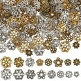 thumbnail image 1 of 1 Box 320Pcs 16 Styles Floral Bead Caps Spacer Beads Caps Metal Gold Silver Alloy Tibetan Hollow Flowers Shaped End Beads for Jewelry Making Bracelet Necklace DIY Crafts Accessories for making, 1 of 5