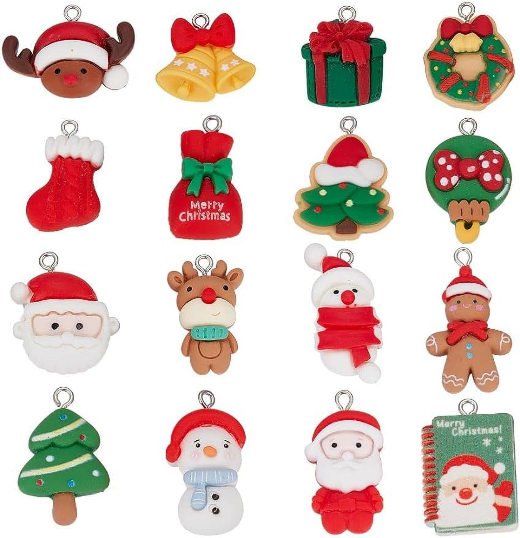 1 Box 32Pcs 16 Styles Snowman Charms Bulk Snowflake Charm Christmas