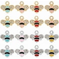 thumbnail image 1 of 1 Box 32Pcs 8 Colors Rhinestone Bee Charms Bulk Gold Honey Bee Charm Small Mixed Silver Yellow Alloy Enamel Spring Insect Pendants, 1 of 5
