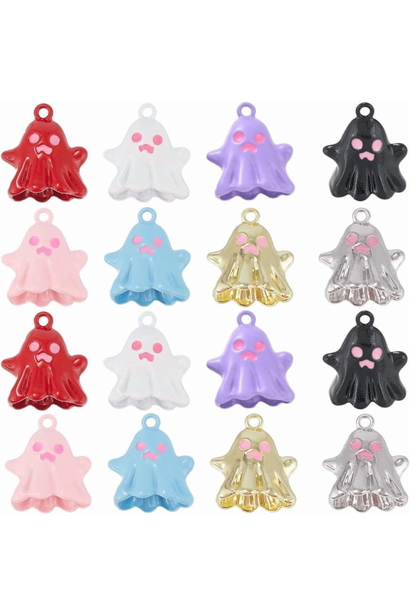 1 Box 32Pcs 8 Styles Charm Alloy Enamel Charms Bulk Metal Themed Spray Painted Cute 3D Black Red Gold Mini Dangle Charm for Jewelry Making Charms Supplies DIY Craft Mixed Color