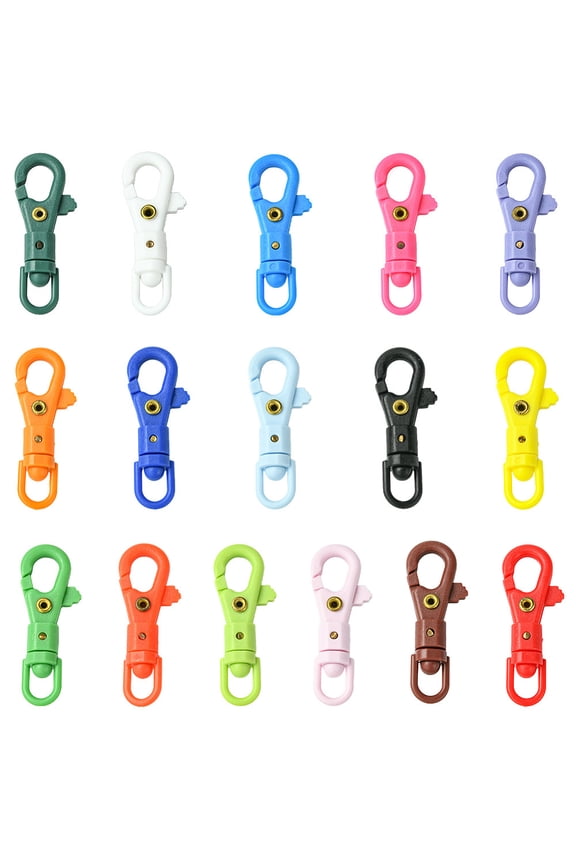 1 Box 32pcs 16 Colors Plastic Lobster Clasps Keychain Lanyard Hook Colorful Large Swivel Key Chain Trigger Clips Buckle Bulk diy