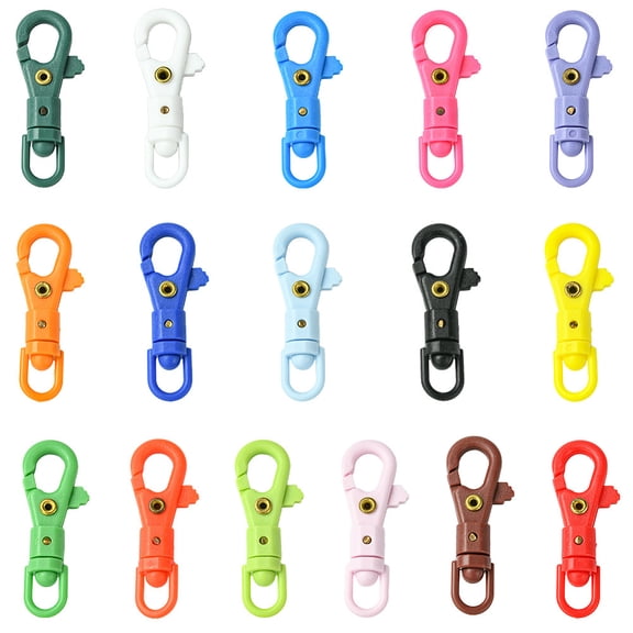 1 Box 32pcs 16 Colors Plastic Lobster Clasps Keychain Lanyard Hook Colorful Large Swivel Key Chain Trigger Clips Buckle Bulk diy