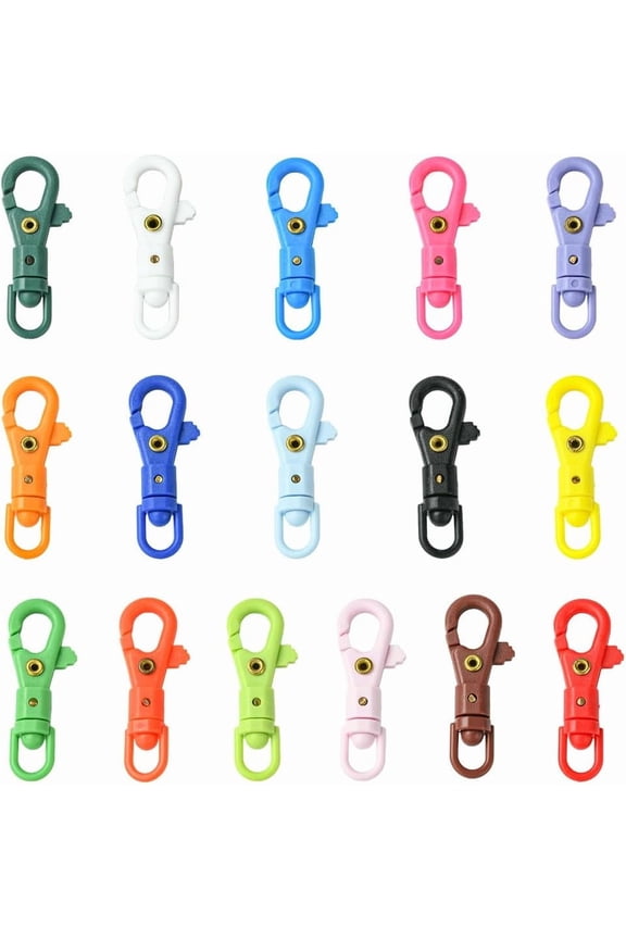 1 Box 32pcs 16 Colors Plastic Lobster Clasps Keychain Lanyard Hook Colorful Large Swivel Key Chain Trigger Clips Buckle Bulk for DIY Making