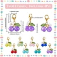 thumbnail image 1 of 1 Box 32pcs Cute Charm Stitch Markers Crochet Marker Charms Glass Weaving Cherry Fruits Food Knitting Zipper Sewing Locking with Gold Lobster Clasp for Knit Weaving Women Adults Needle Works, 1 of 5
