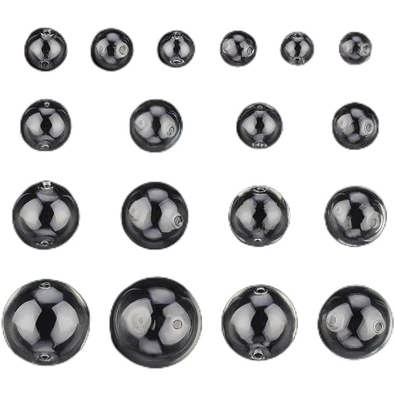 1 Box 36 Pcs 9 Sizes Hollow Glass Globes Clear Ball Charms Round Empty Blown Glass Globe Beads Wish Ball Pendants for Jewelry DIY Wind Chime Making