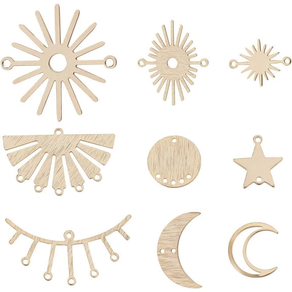 1 Box 36Pcs 9 Styles Connector Charms gold DIY