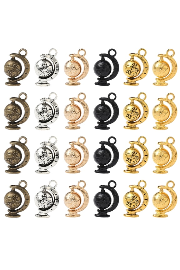 1 Box 36Pcs Globe Charm Mini Earth Charms Bulk 3D Planet Planetary Universe Space Tellurion Shaped Pendants