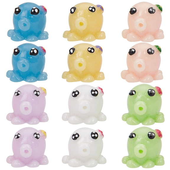 1 Box 36Pcs Mini Resin Octopus Miniature Octopus Figurines Mini Octopus Ornament Ocean Summer Mini Resin Octopus Figurines