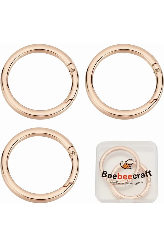 1 Box 3Pcs Spring Gate Rings 48mm O Rings Trigger Clasp Gold Tone Snap Clips Buckles for Purse Keychain Handbags Strap Hooks