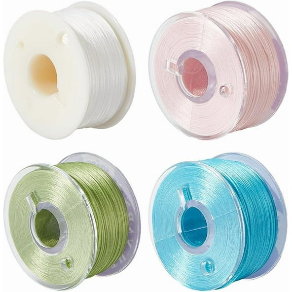 1 Box 4 Rolls 0.1mm Beading Thread String Knotting Cord Polyester High Gloss Silky Satin Colorful Weaving Thin Seed Thread for Beading Bracelets Necklaces Jewelry Making DIY CraftsMixed Color