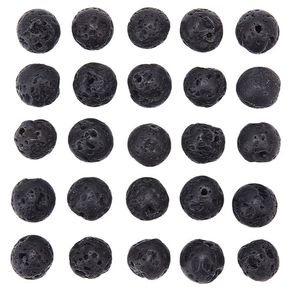 1 Box 4 Strand Natural Lava Rock Round Beads Strands 8mm Hole: 1mm about 47pcs/strand 15.7 inch