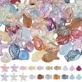 thumbnail image 1 of 1 Box 4 Styles 120pcs Ocean Beads Fish Glass Beads Transparent Colorful Summer Themed Starfish Shell Sea Animal Bead Bulk for Jewelry Making Bracelets Necklace Party DIY Craft Supplies Colorful, 1 of 6