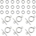 1 Box 40 Sets Stainless Steel Toggle Clasps 200Pcs Open Jump Rings