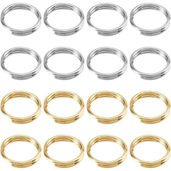 1 Box 400Pcs 8mm Split Jump Rings Silver Jump Ring Connectors 304 Stainless Steel Small Gold Round Double Loops Ring Connector