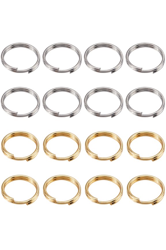 1 Box 400Pcs Double Loop Jump Ring 304 Stainless Steel Split Rings Silver Golden Metal Round Loops Opener Connectors Key Ring DIY