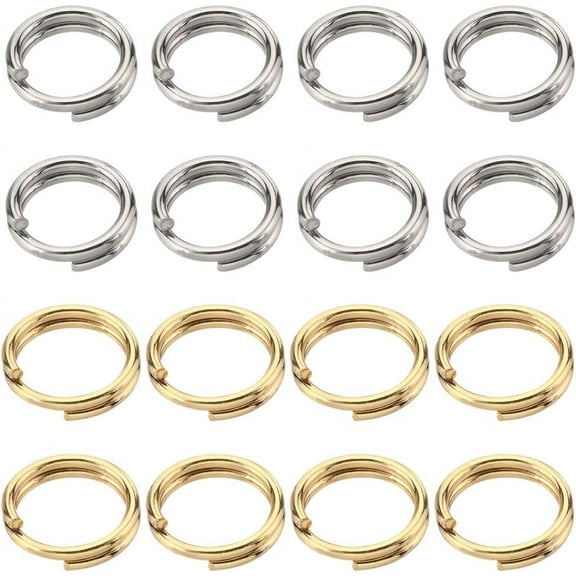 1 Box 400Pcs Jump Rings Gold 304 Stainless Steel Jump Ring 5mm Split Jump Rings Double Loop Jump Ring Linking Ring for Jewelry Making Accessories DIY Earrings Bracelet Necklace Crafts
