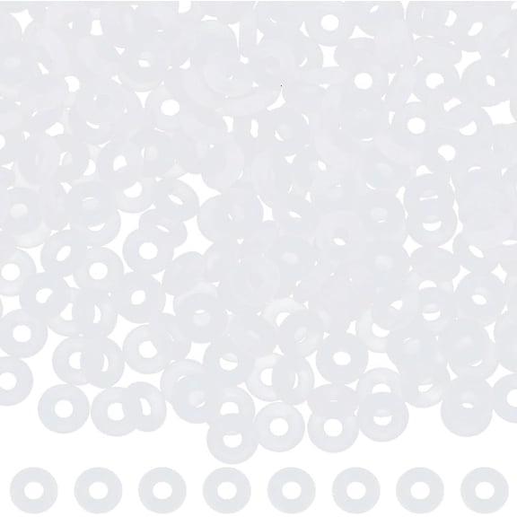 1 Box 400Pcs Silicone Beads Clear Rubber Rings Reusable White Donut O Ring Clip Lock Locating Beads Ending Spacer Beads for Jewelry Making Bracelet Necklace DIY Craft Accessories