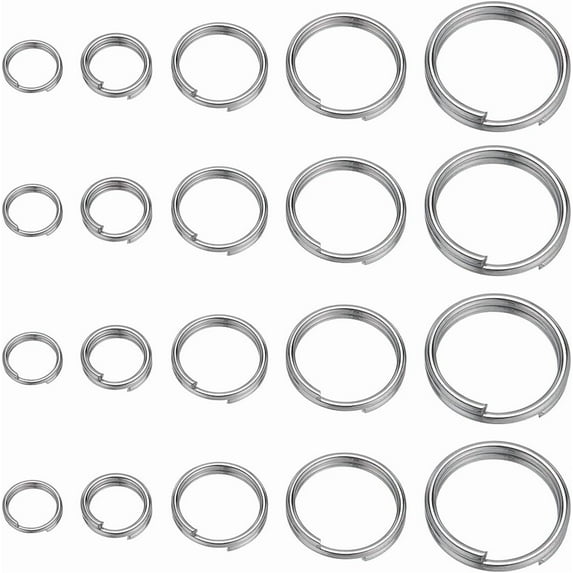 1 Box 400pcs Metal Split Rings 304 Stainless Steel Open Jump Ring Jumping Rings Bulk Double Loop Jump Rings Keychain Rings for Jewelry Making Accessories DIY Earrings Bracelet Necklace