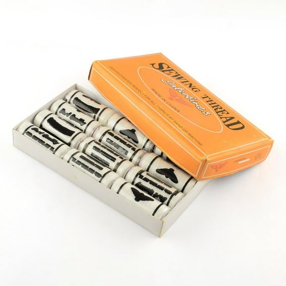 1 Box 402 Polyester Sewing Thread Cords for Cloth or DIY Craft White 90m/roll 0.1mm 12rolls/box