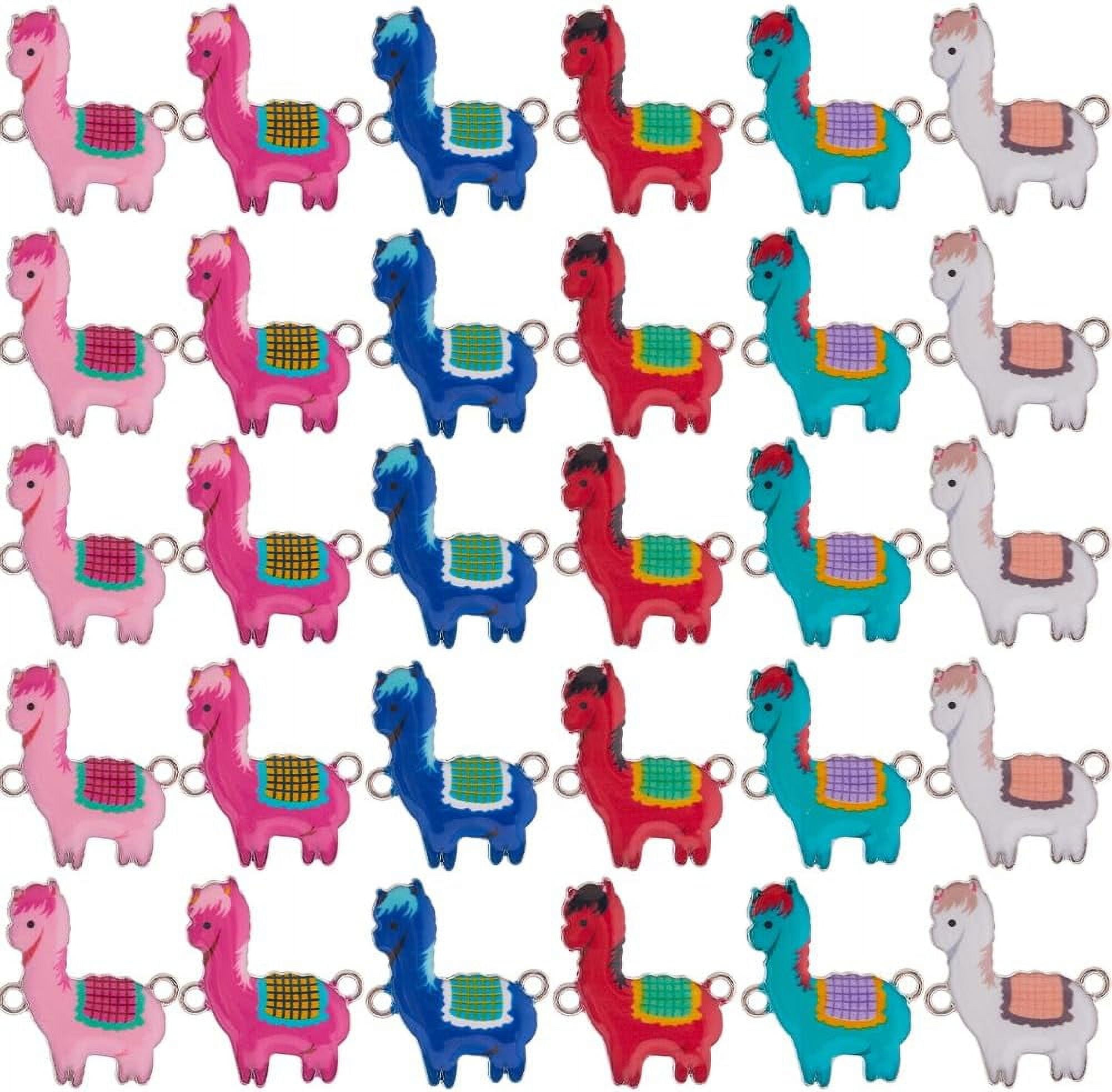 Box 40PCS Cute Animal Charms Llama Charm Bulk Sheep White Funny