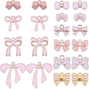 1 Box 40Pcs 10 Styles Bowknot Charms Bulk Knot Enamel Charms Alloy Metal Tie Lolita 3D Charm for Jewelry Making Charms DIY Necklace Bracelet Earring Crafting Women Beginners Adults