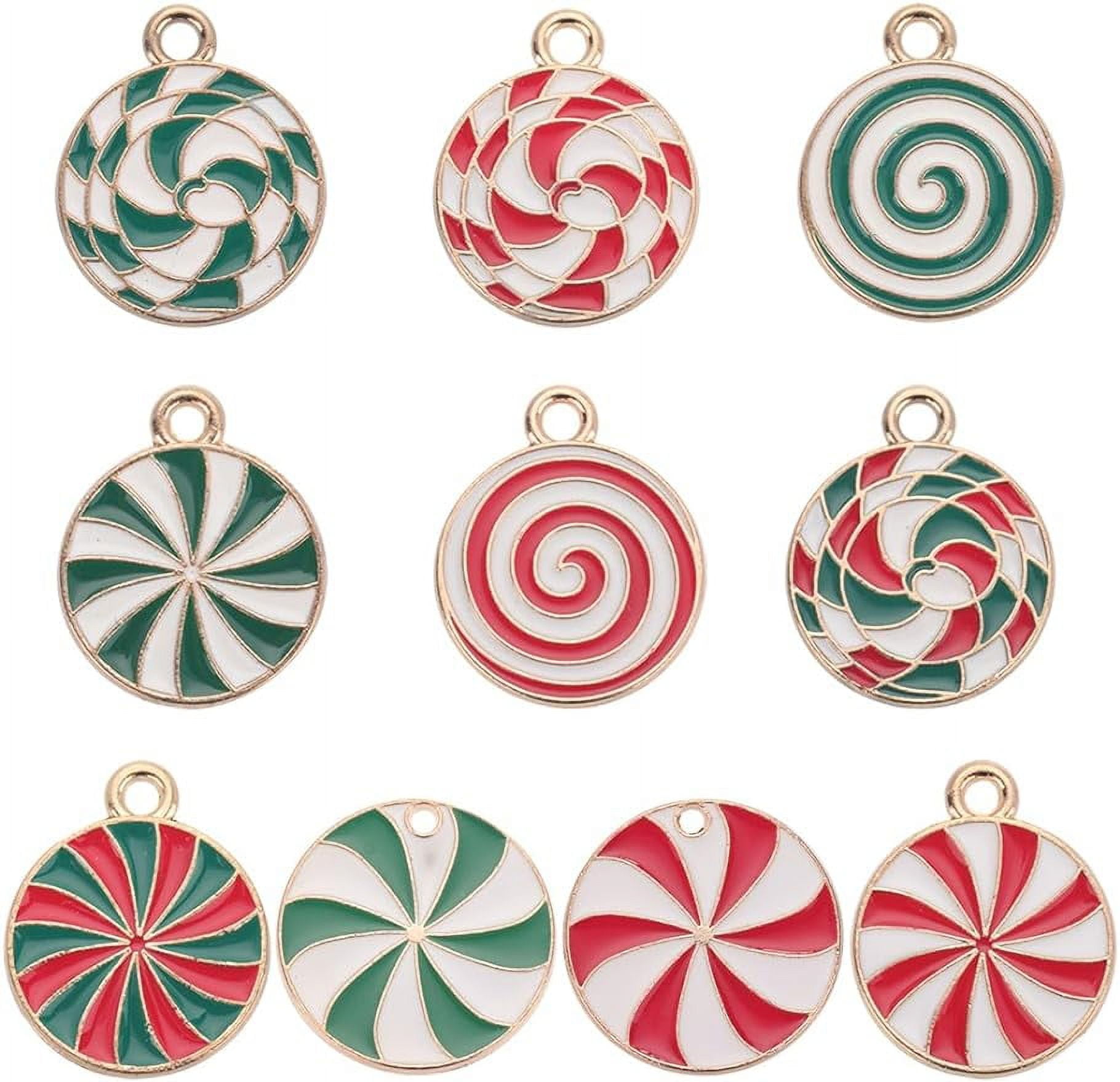 1 Box 40Pcs 10 Styles Candies Charms Christmas Candy Charms Bulk