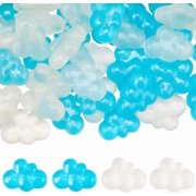 1 Box 40Pcs 2 Colors Resin Cloud Charms Glow in The Dark Embellishments Bulk Transparent Paillette Flatback Luminous Clouds Cabochons