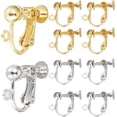 thumbnail image 1 of 1 Box 40Pcs 2 Colors Screw Earring Clips Earrings Converter Gold Silver Brass Clip on Earring Backs with Loop Components Findings for Non Pierced Ears Handmade jewelry DIY Crafts Women, 1 of 6